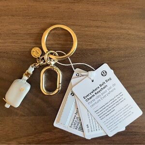 Lululemon Everywhere Belt Bag Charm Keychain Ivory Beige Gold New